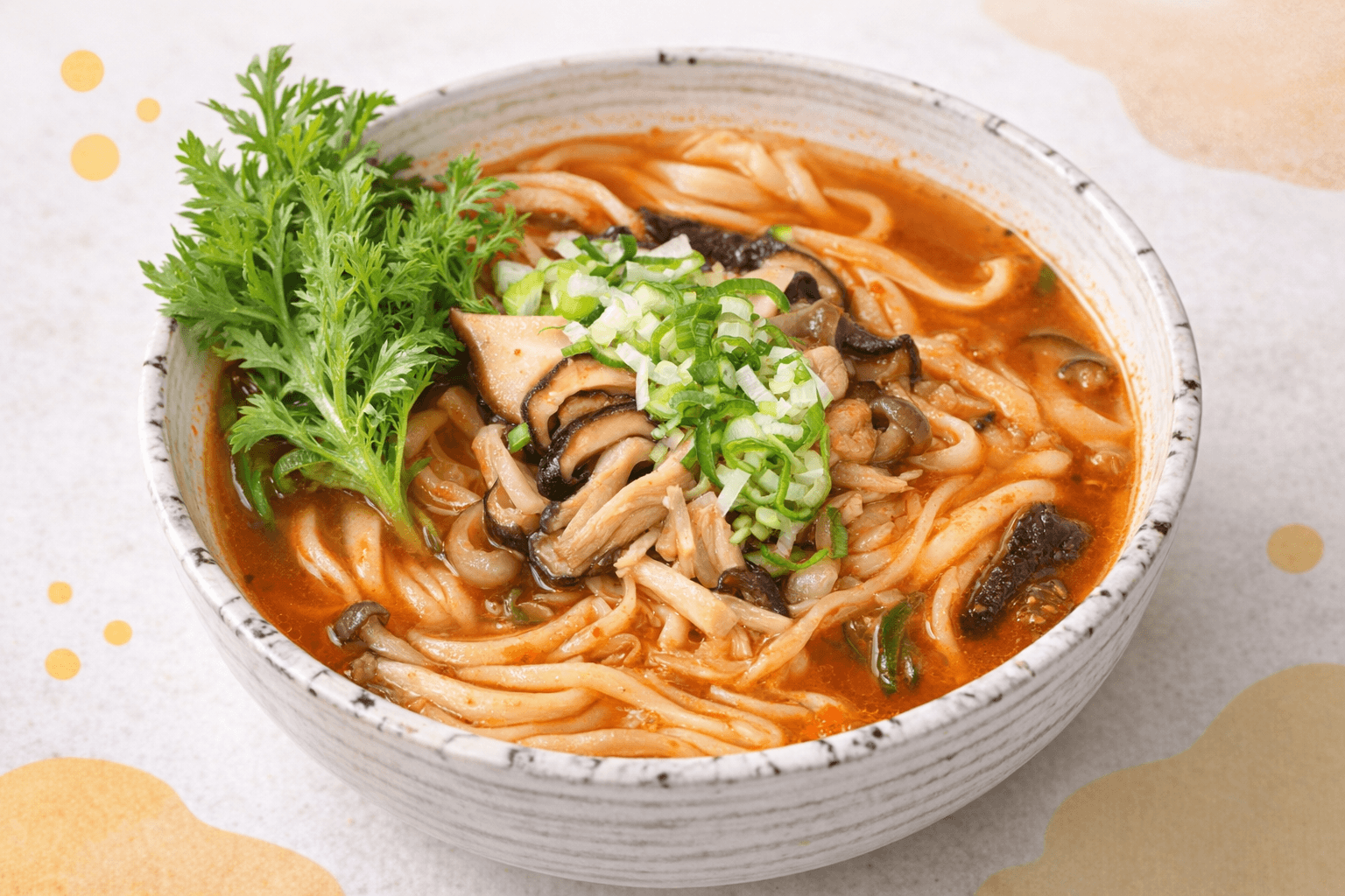 얼큰 버섯 칼국수