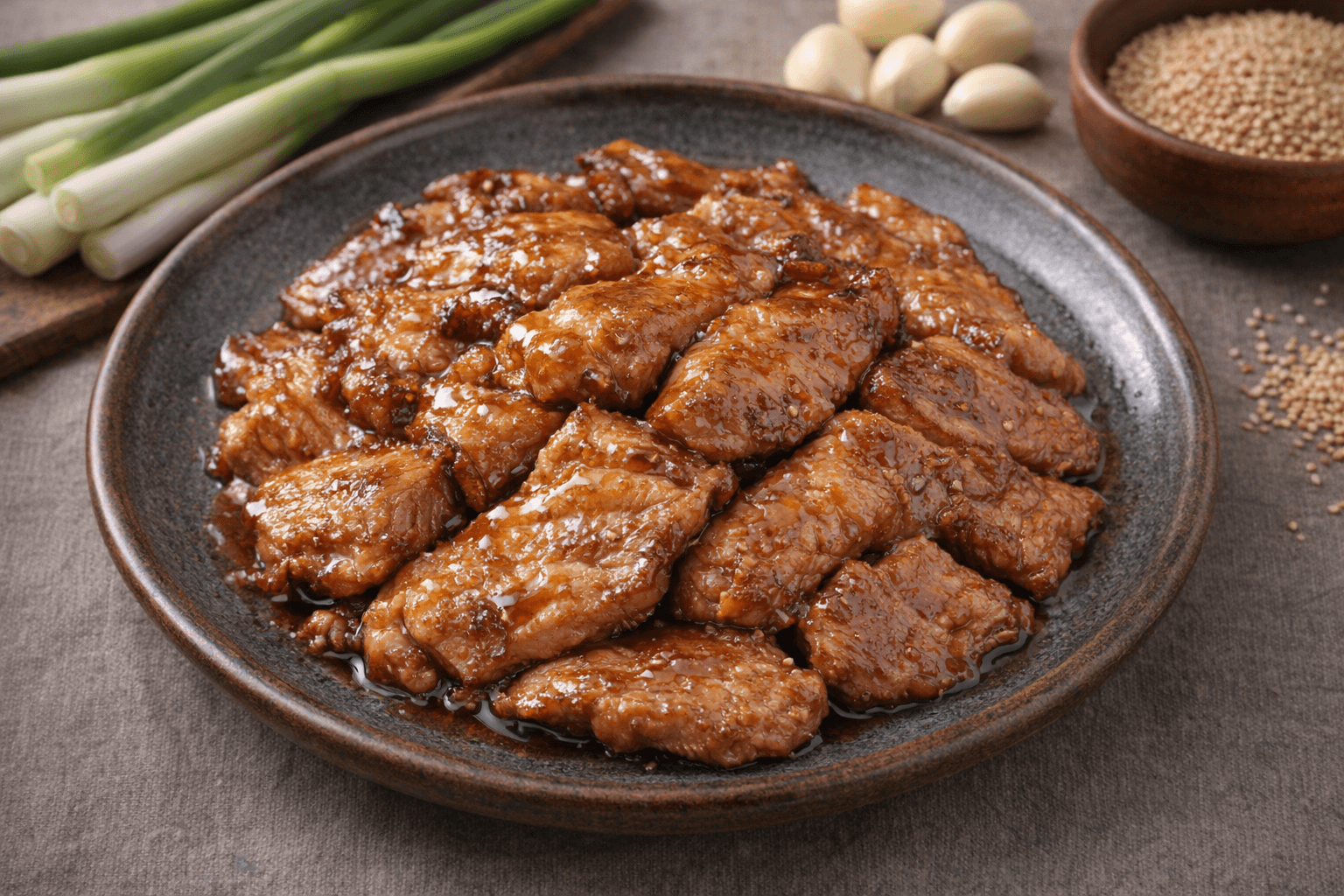 윤기 흐르는 즉석 목살 양념구이