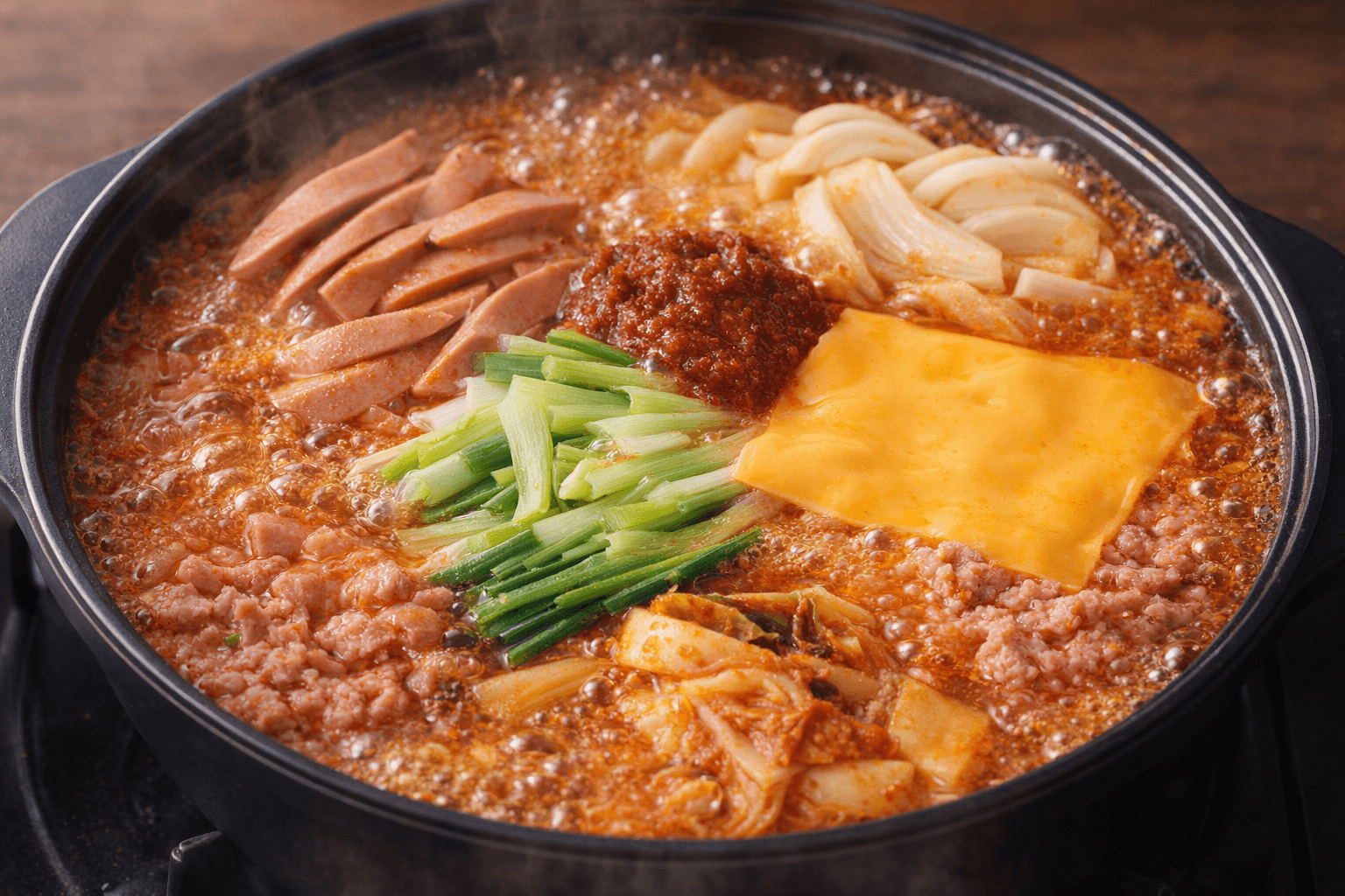 부대찌개 황금레시피 햄 치즈 찌개