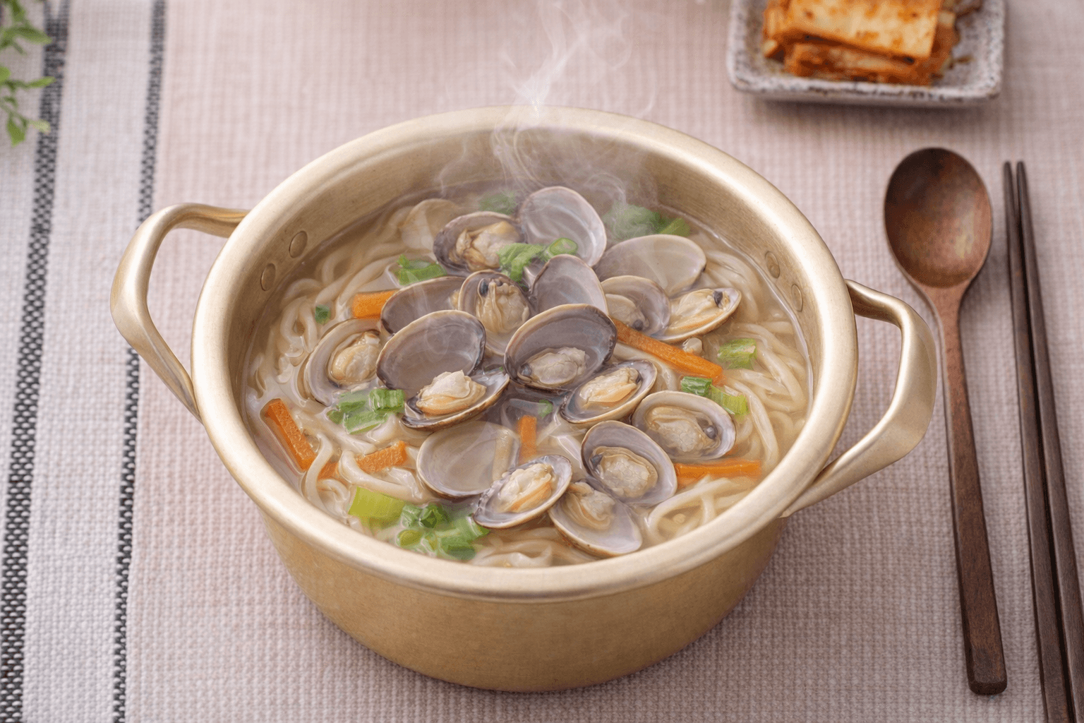 바지락 칼국수 요리