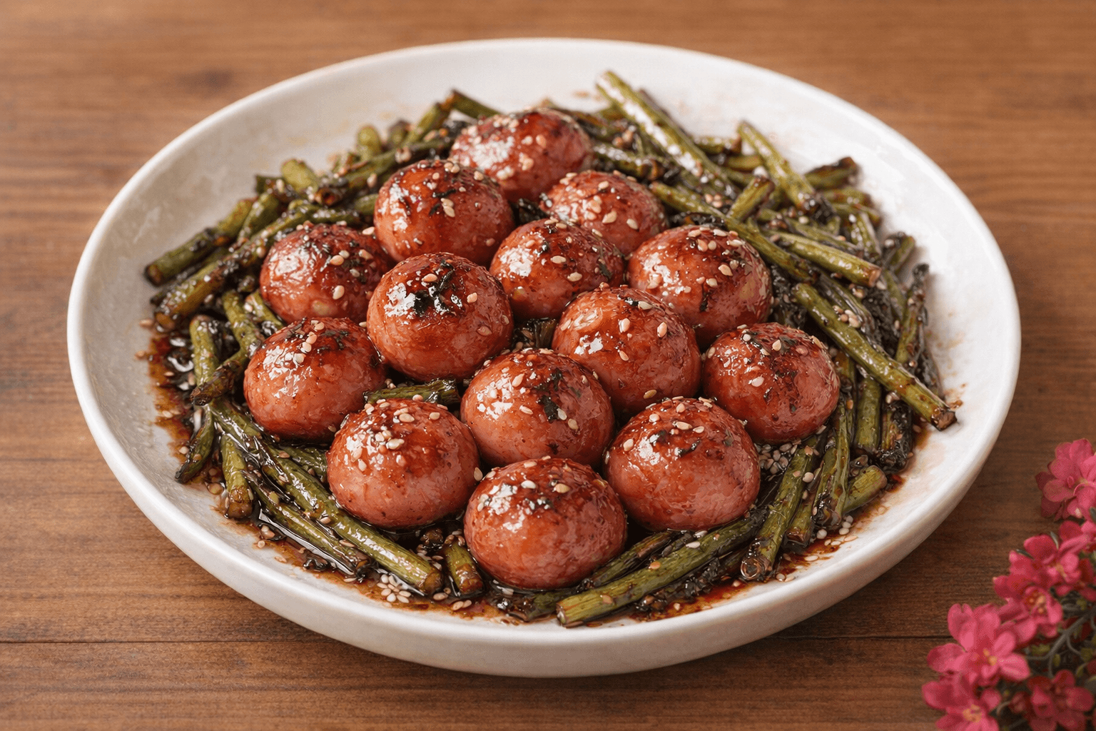 마늘쫑 소시지 볶음