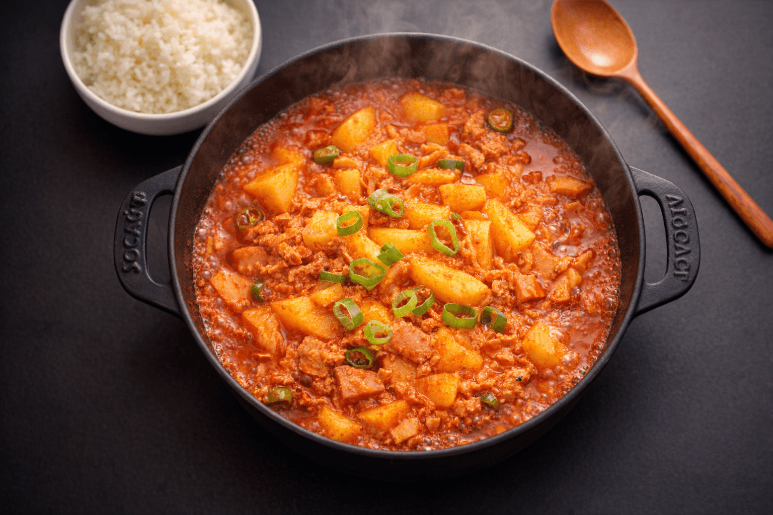 매콤달콤 스팸 감자짜글이 완성 사진