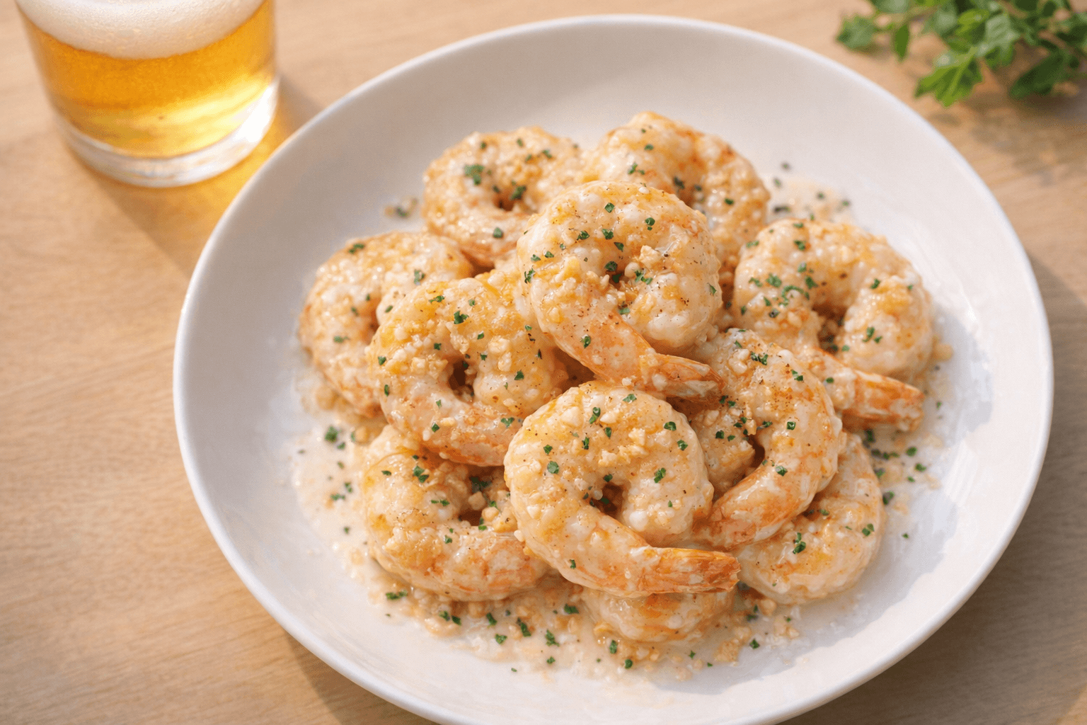 노릇하게 구워진 갈릭마요새우 요리