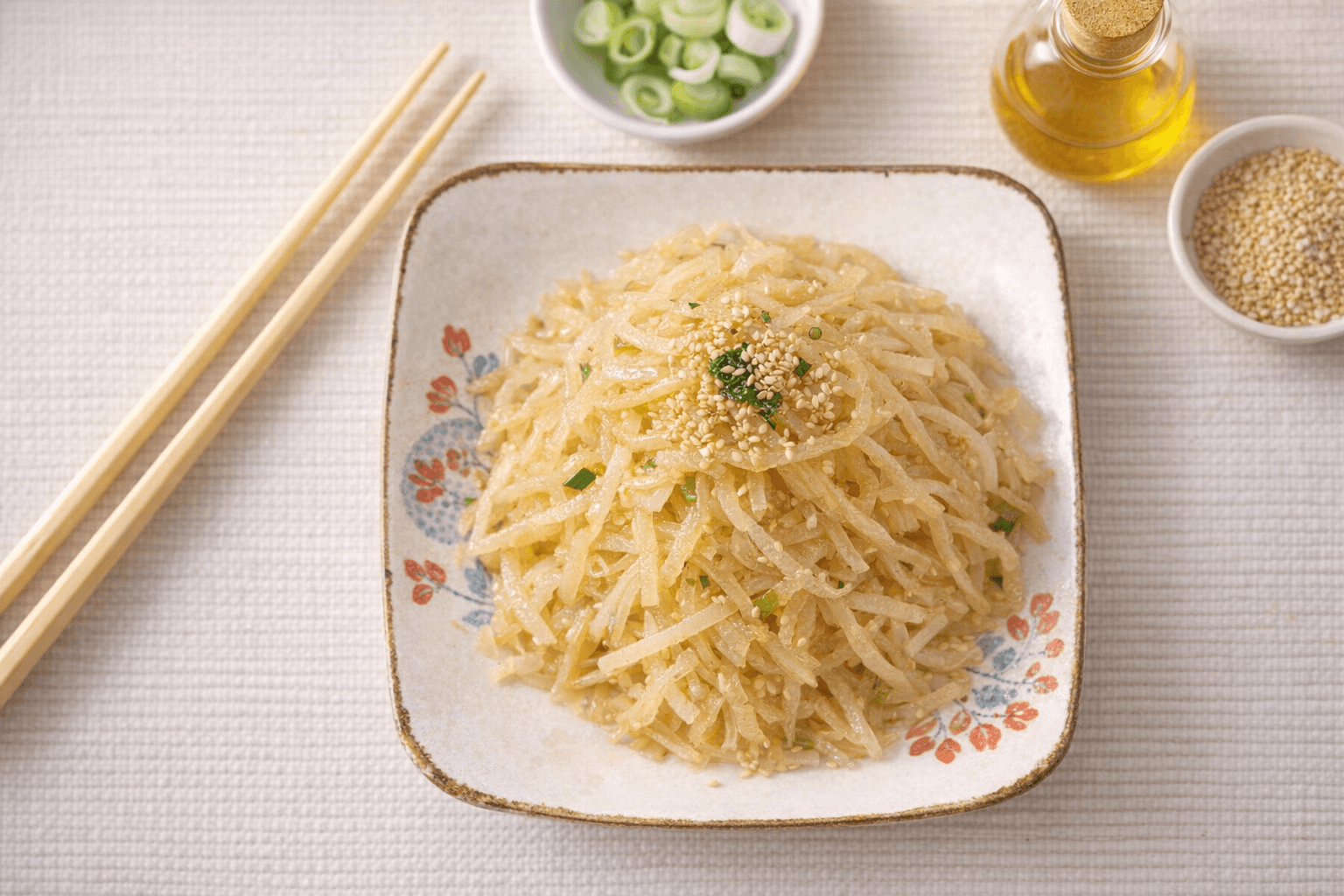 정갈하게 담긴 촉촉한 무나물 볶음