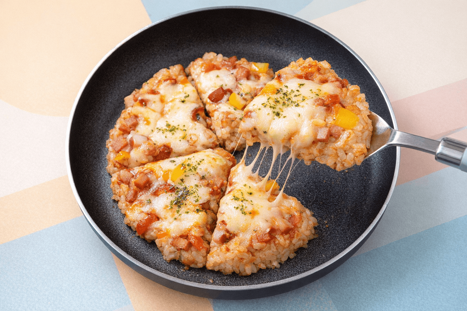 노밀가루 찬밥 밥피자 프라이팬 요리