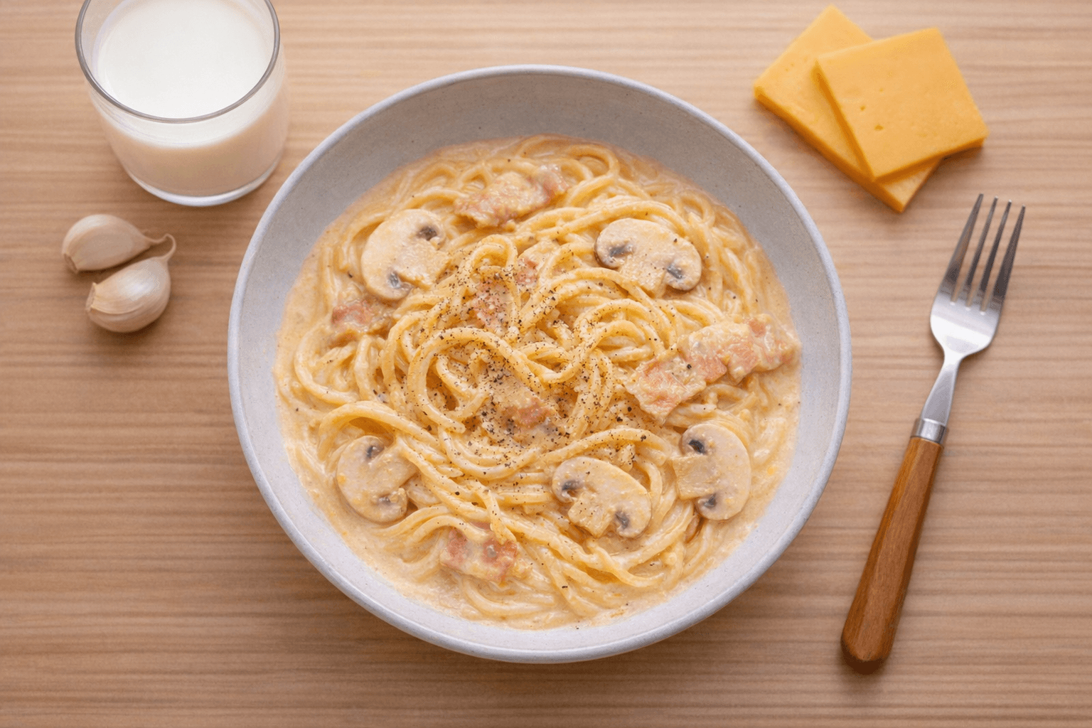 우유 체다치즈 크림파스타