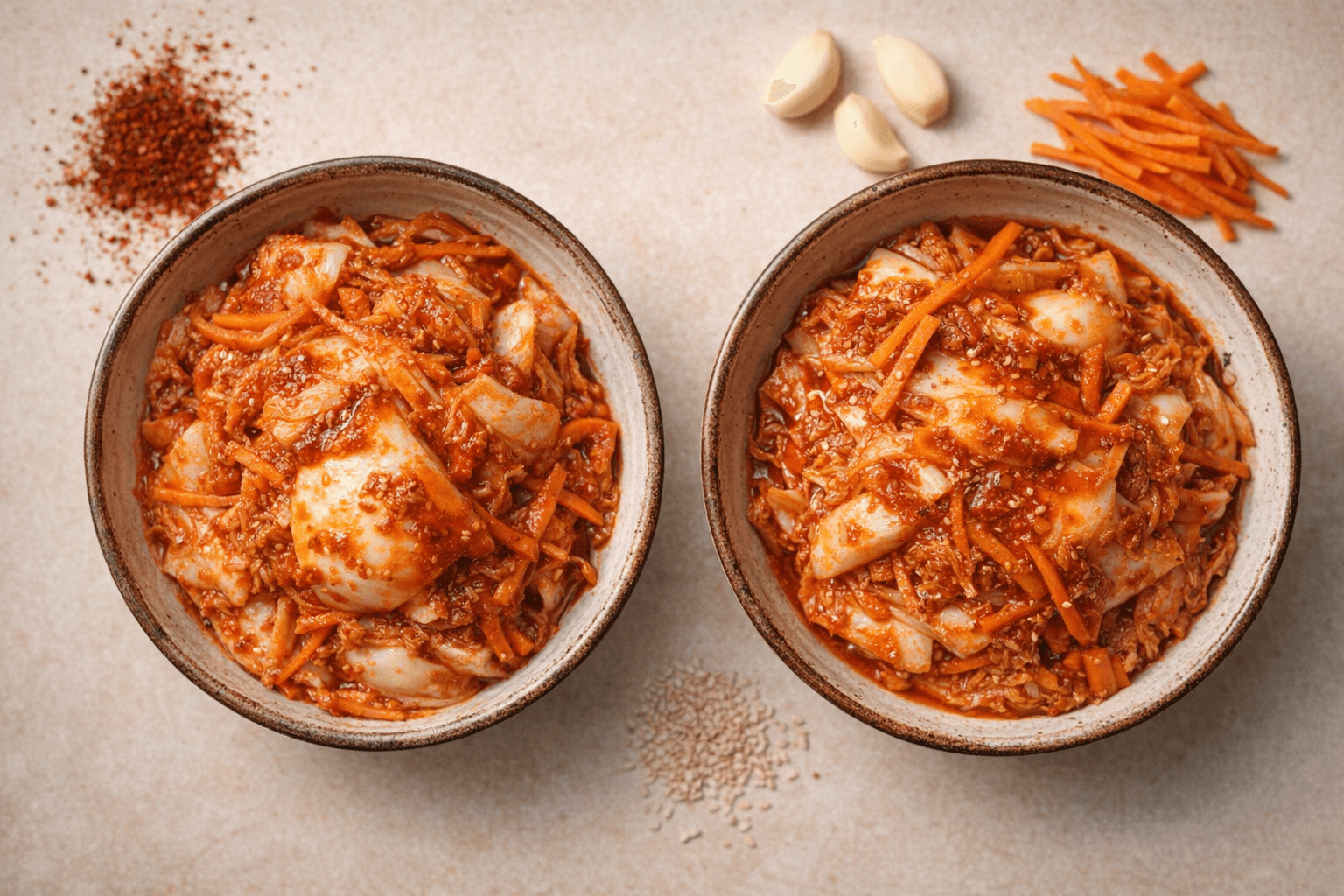 아삭하고 먹음직스러운 배추 겉절이 칼국수 김치