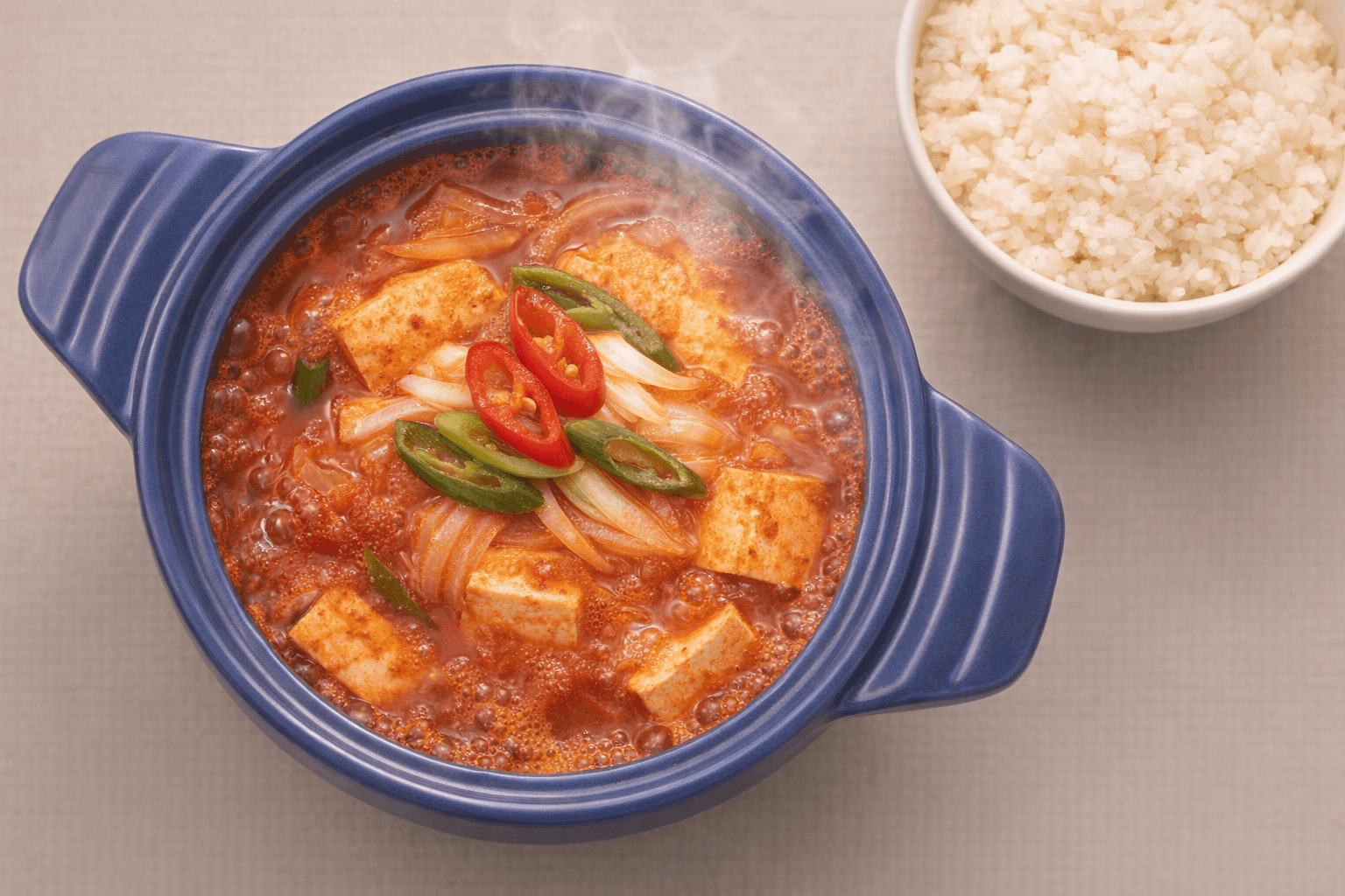 얼큰한 두부찌개 일러스트