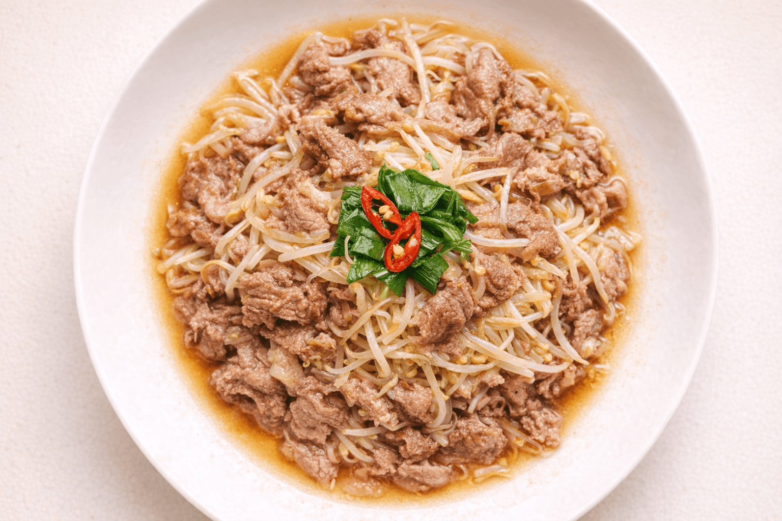 차돌박이 숙주볶음 요리