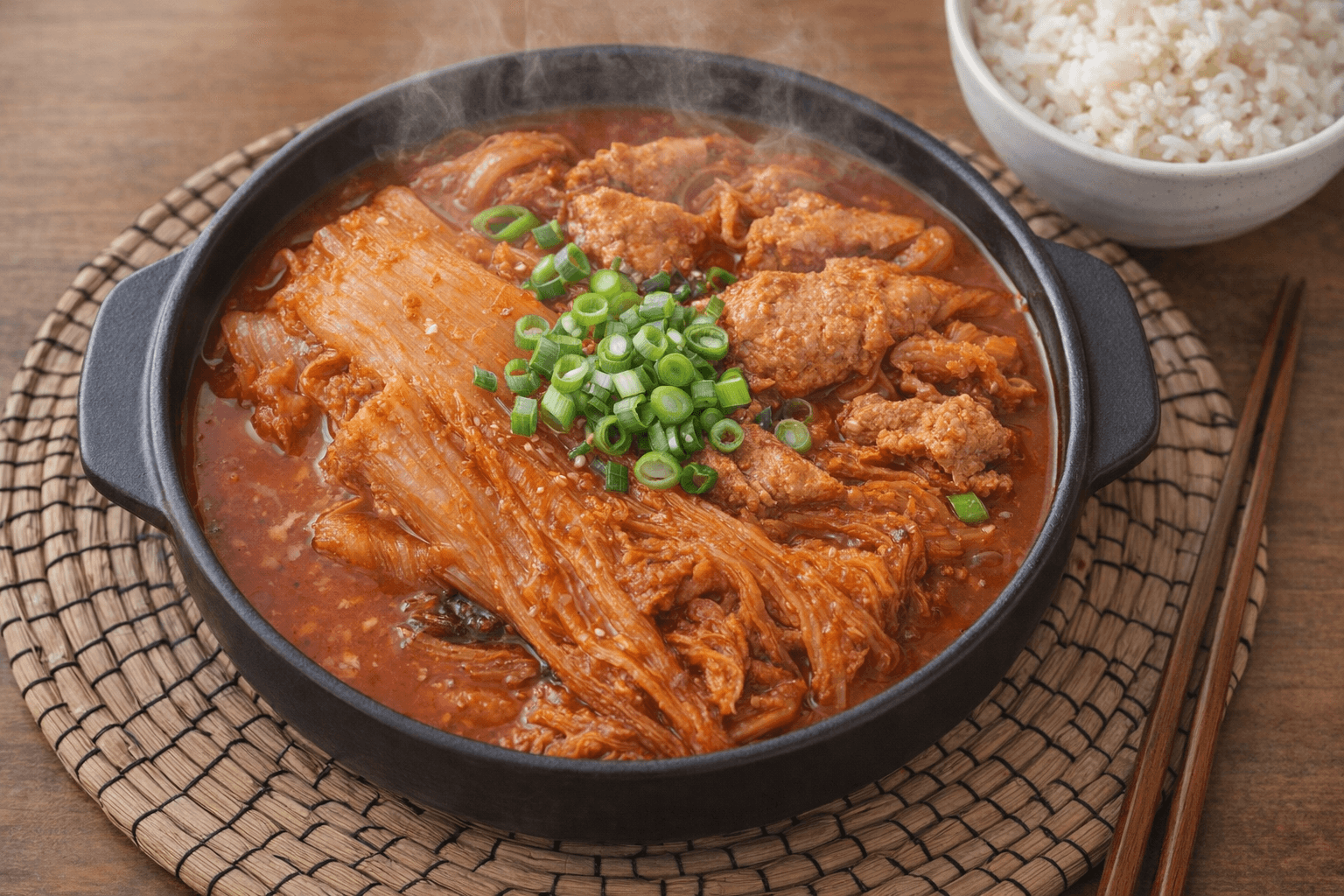 먹음직스러운 돼지고기 김치찜