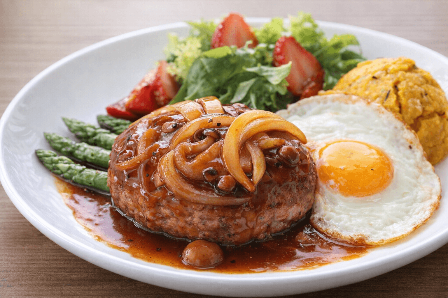 수제 함박스테이크 플레이팅