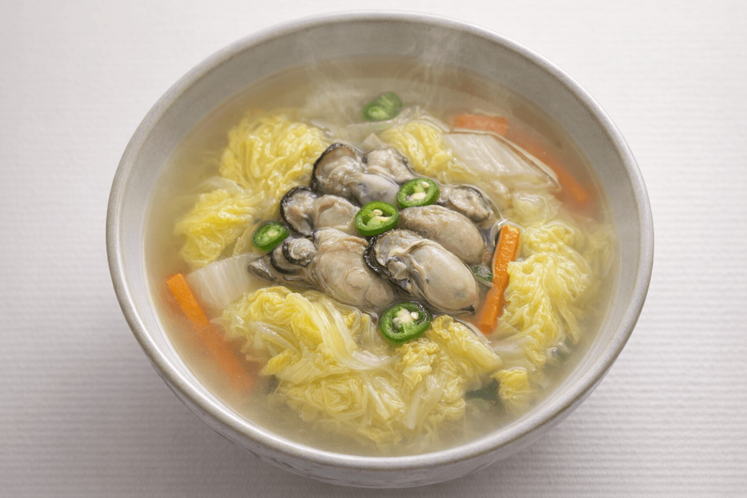 시원한 굴배추국 한 그릇