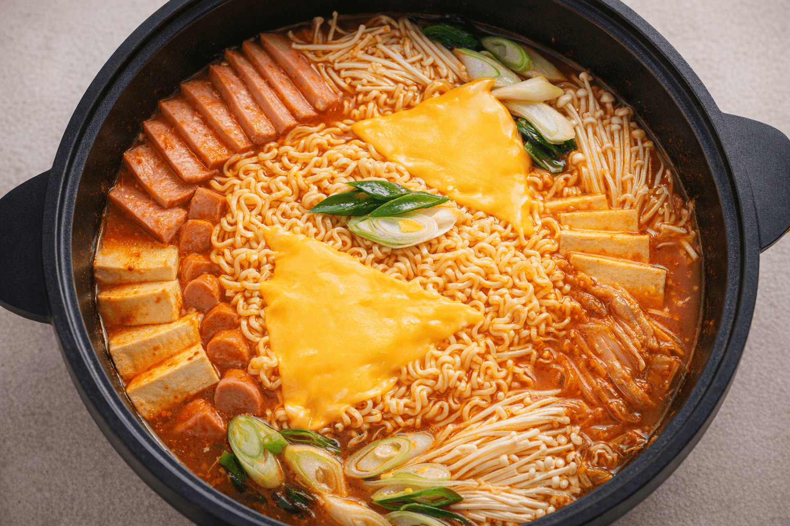 부대찌개 라면사리 냄비