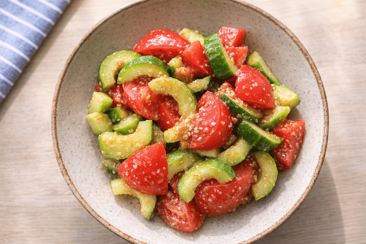 일본식 오이 토마토 무침 반찬