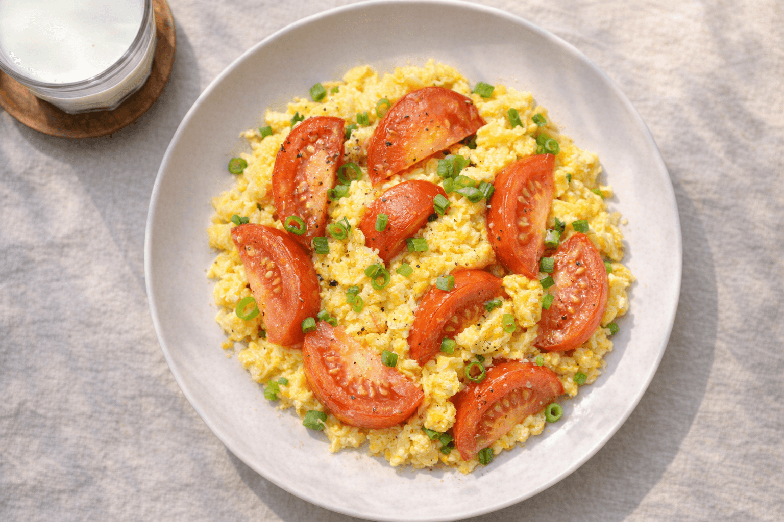 토마토 달걀볶음 아침 식사