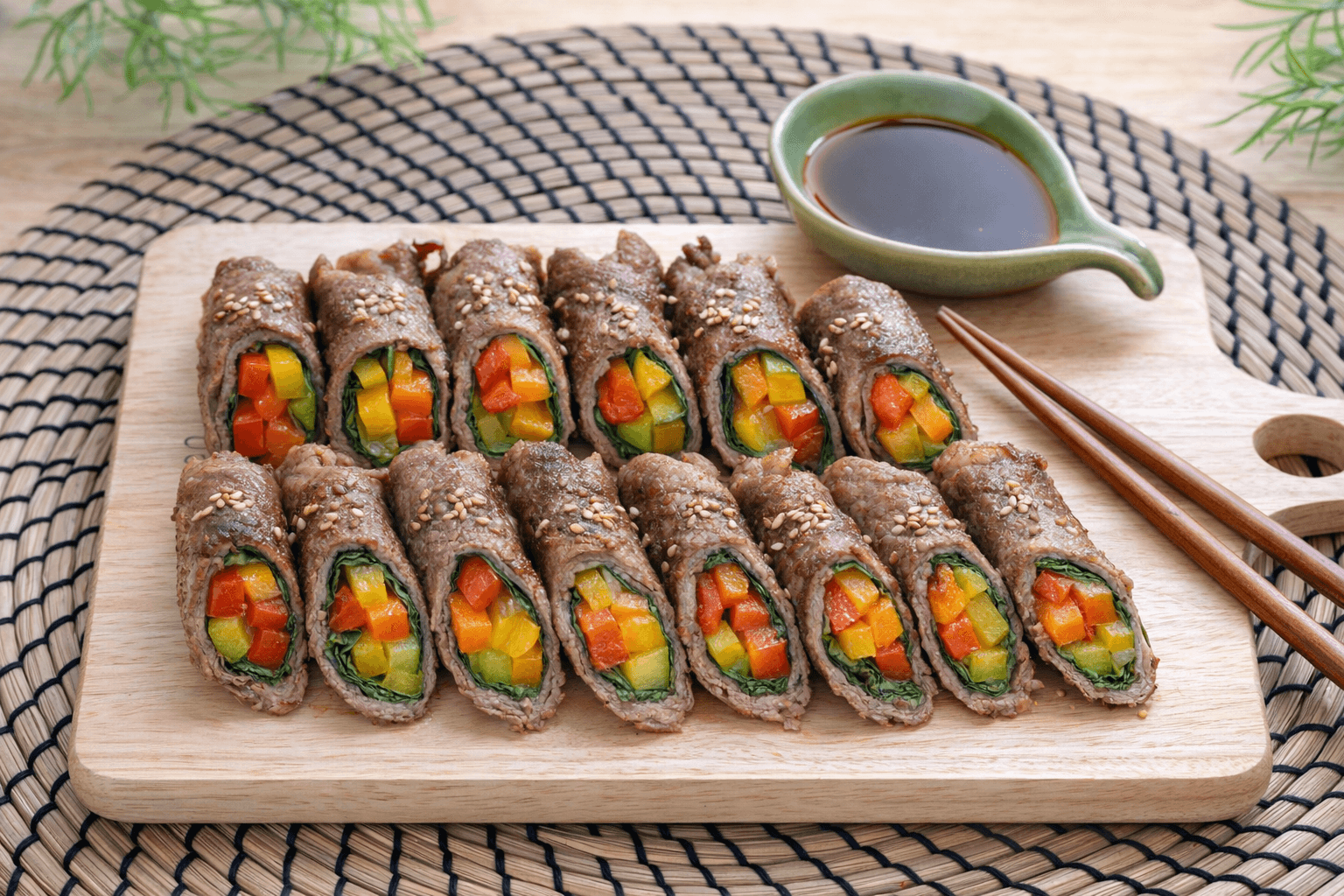 [10-Minute Magic] Colorful Beef & Bell Pepper Rolls for the Perfect Dinner!