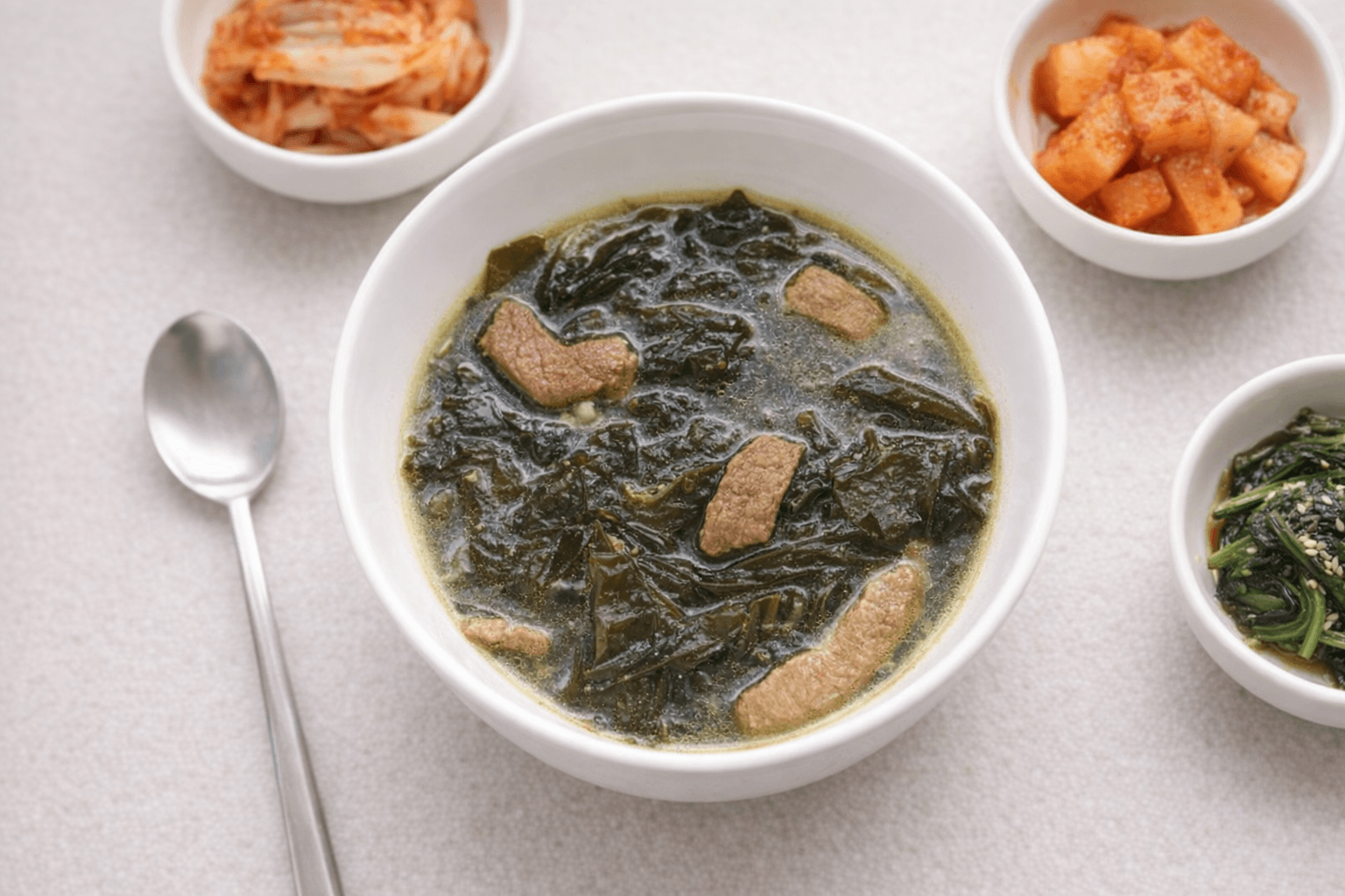 소고기 미역국 플랫 디자인 일러스트