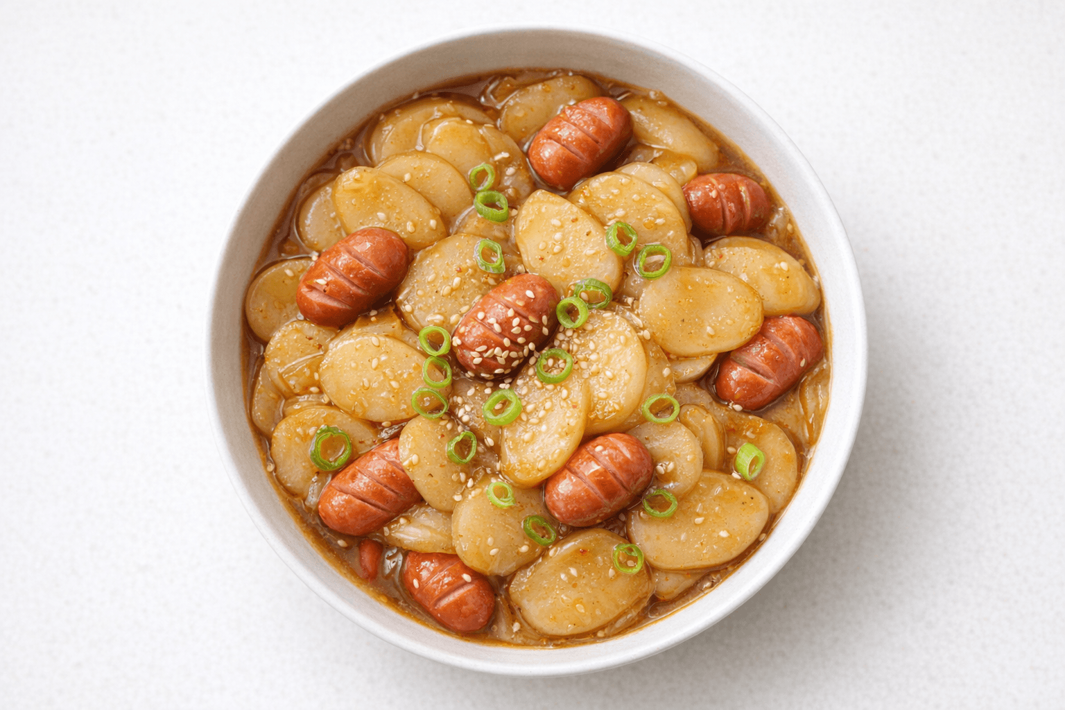 단짠 소시지 간장 떡국떡 떡볶이 요리