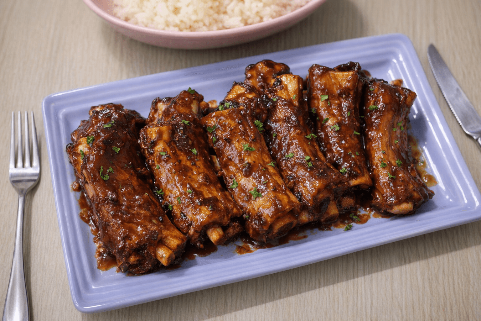 윤기나는 등갈비 바베큐 폭립