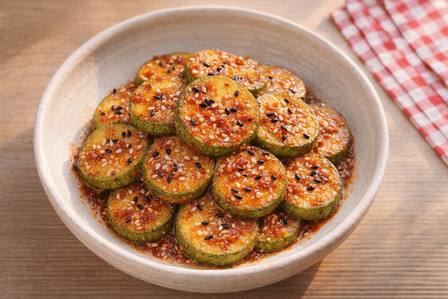 노릇하게 구운 애호박 무침