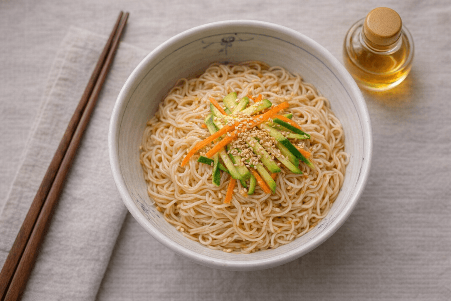 간장비빔국수 소면 요리 애호박 당근