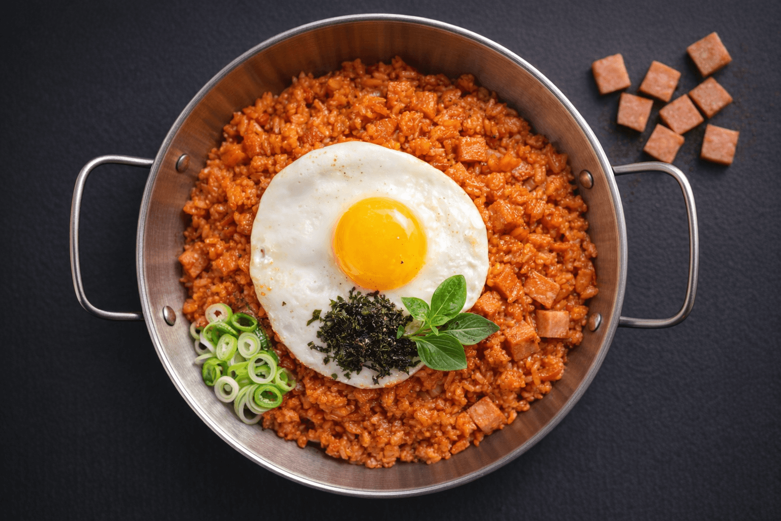 스팸 고추장 볶음밥 반숙 달걀 프라이