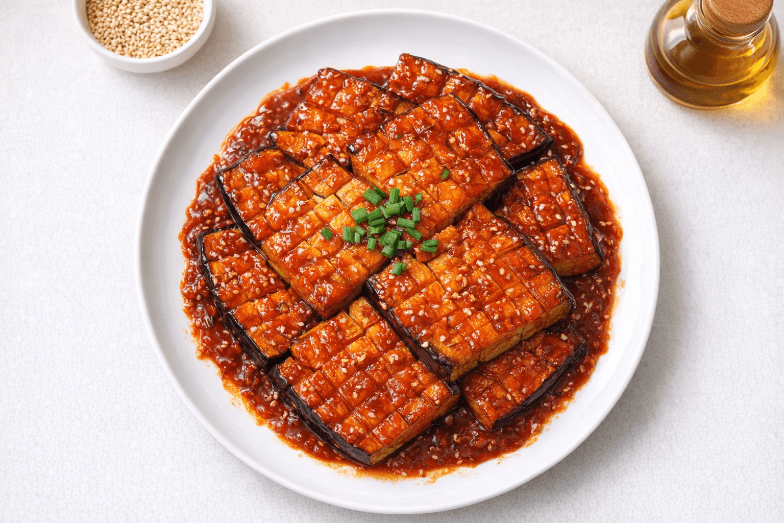 매콤달콤 가지 스테이크