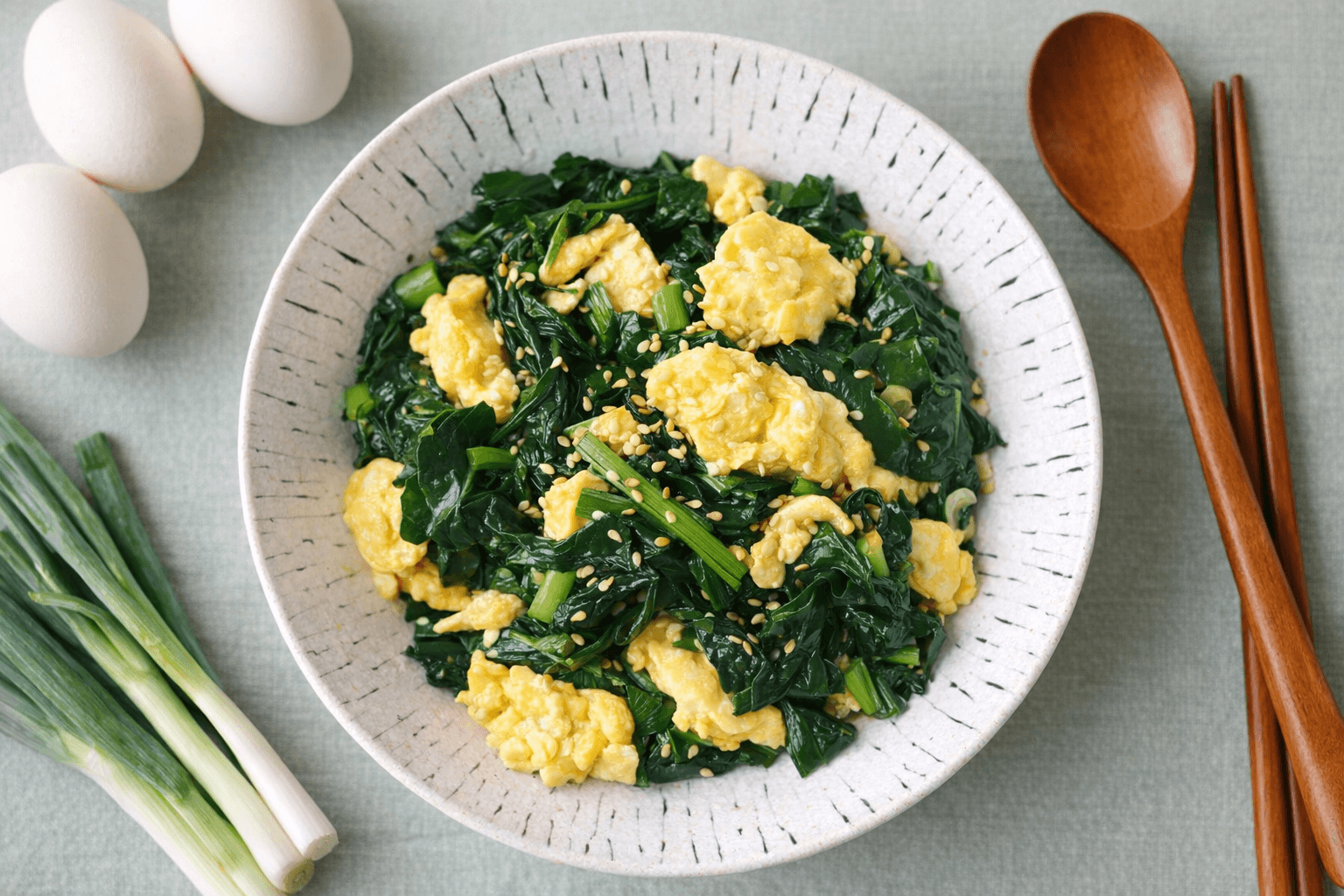 시금치 달걀 볶음 반찬