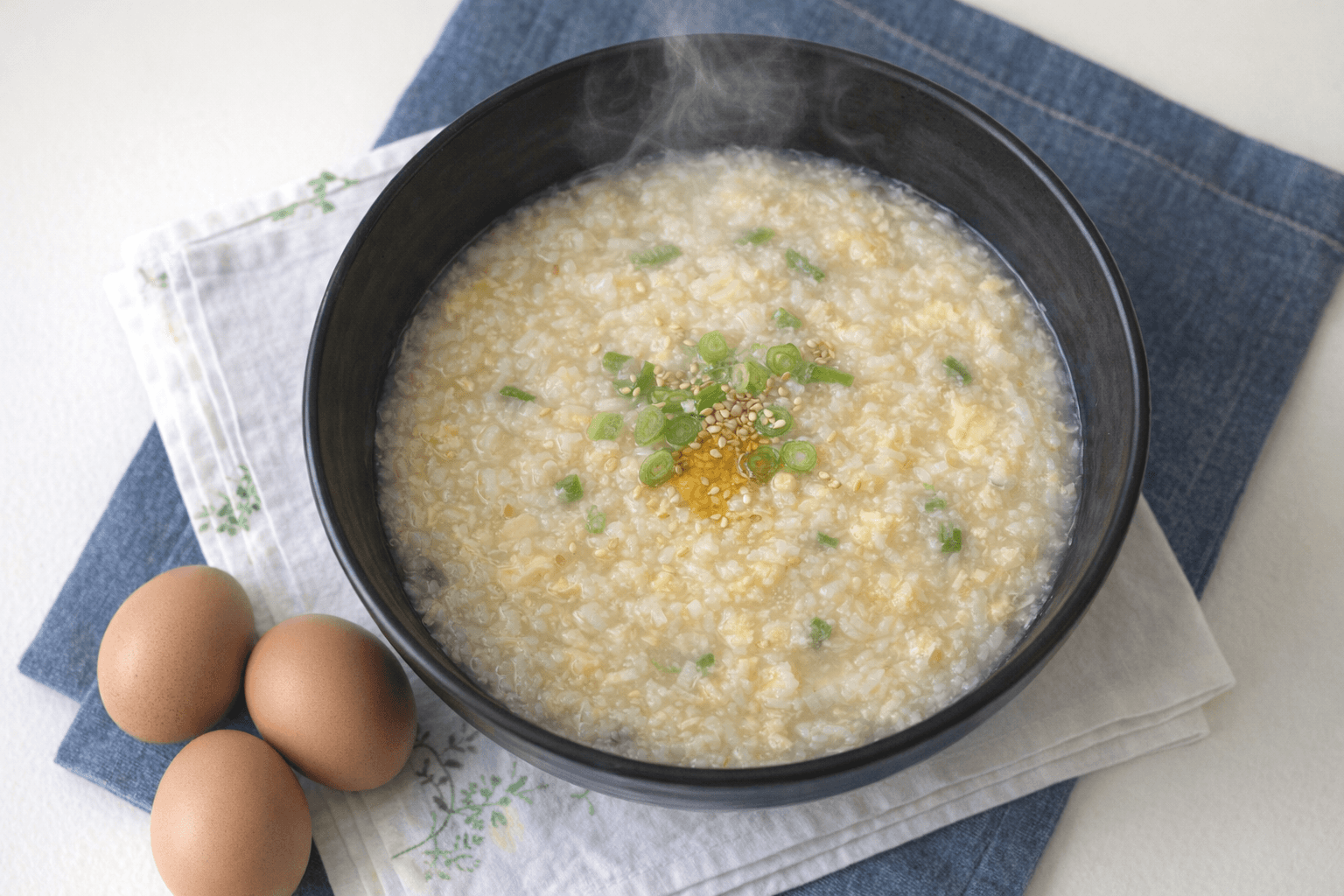 따뜻한 영양 계란죽