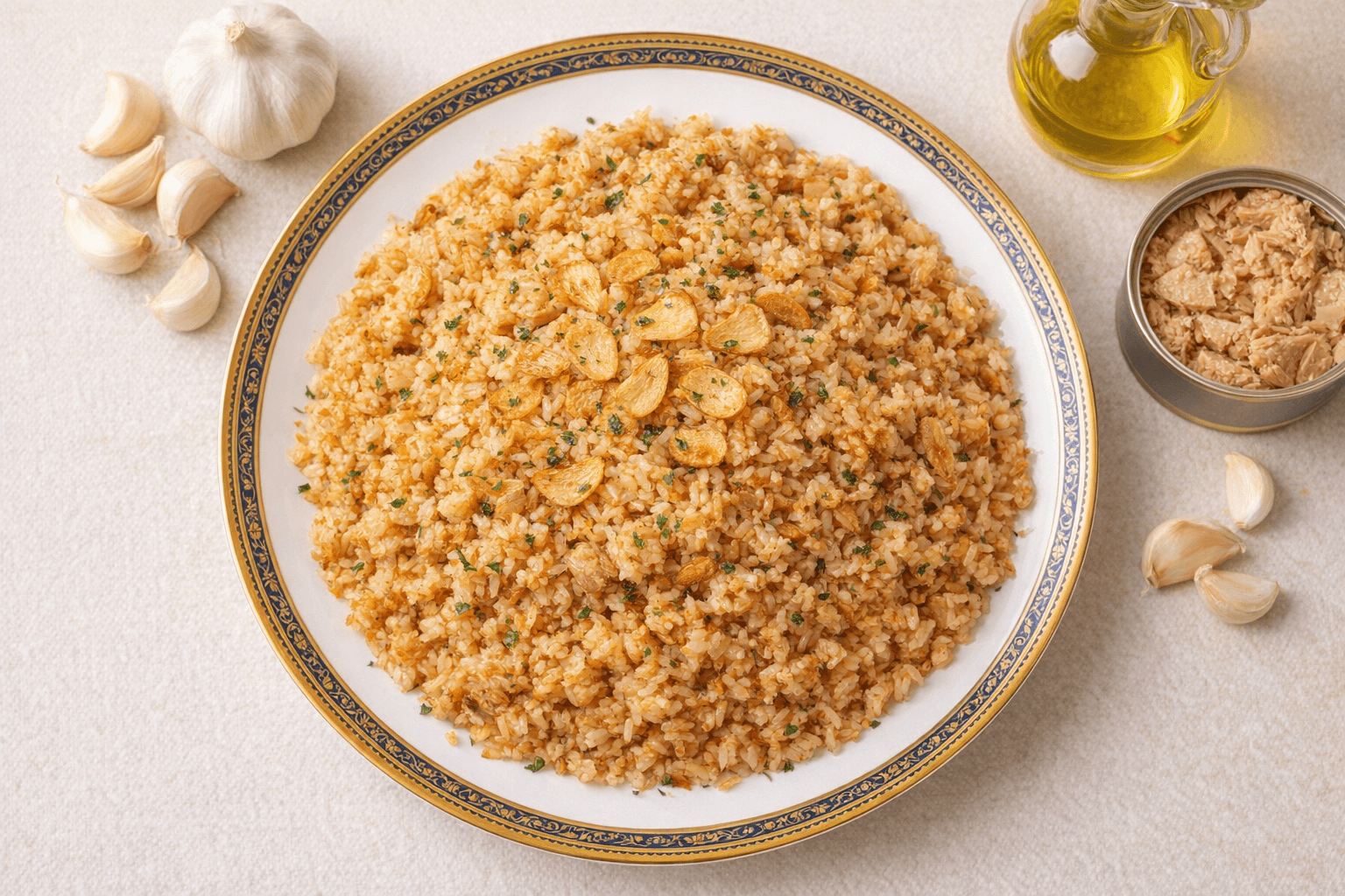 참치 알리올리오 볶음밥 일러스트