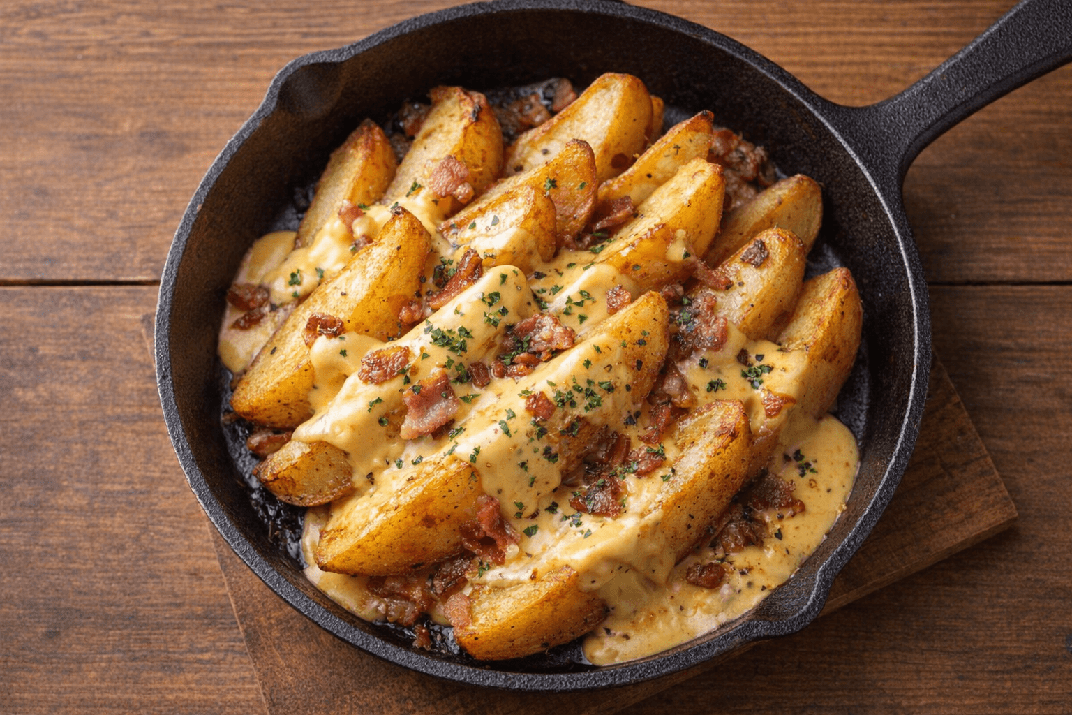 치즈 웨지 감자 프라이팬