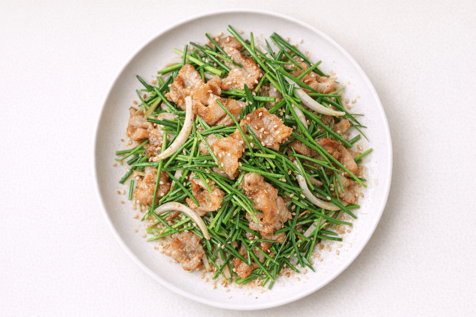 대패삼겹살 영양부추 샐러드